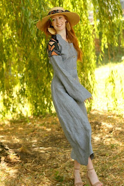 Bogolan blue dress