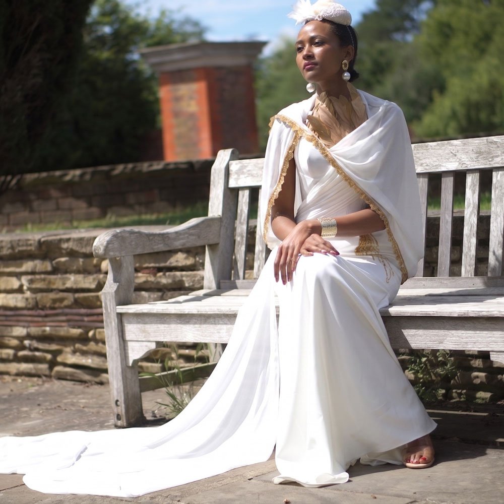 Bridal Gold White Dress
